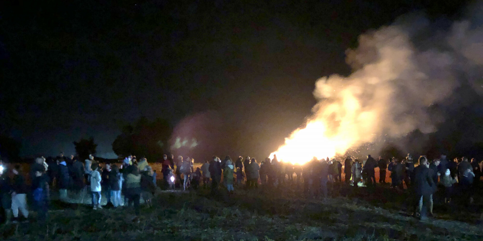 A crowd of revellers at Kenninghall Fireworks 2021